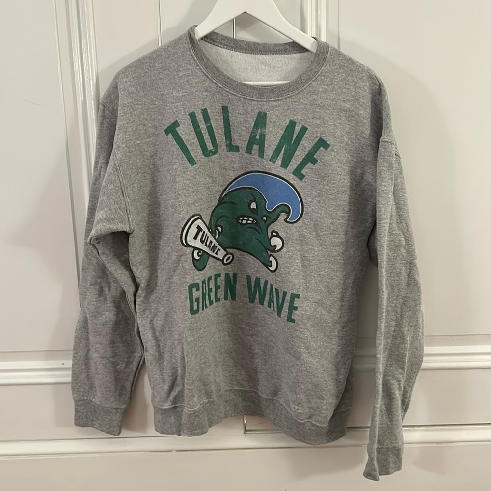Tulane Gray Green Wave Sweatshirt